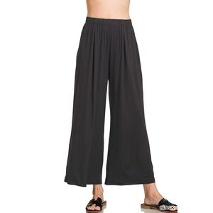 Zenana Black Elastic Waist Comfy Lounge Pants